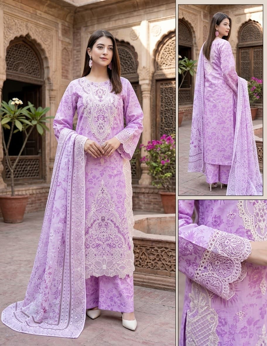 Premium heavy embrioded 3 pc ready to wear dress