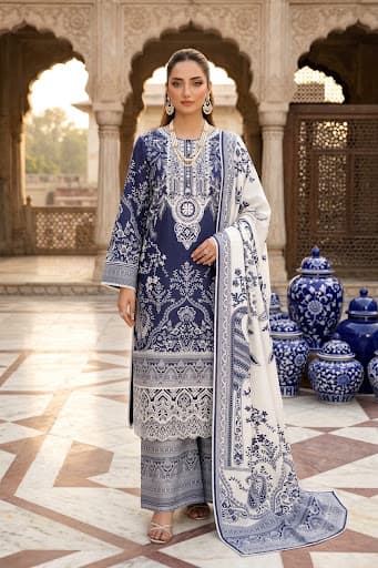 Heavy embrioed with mirror work 3 pc ready to wear