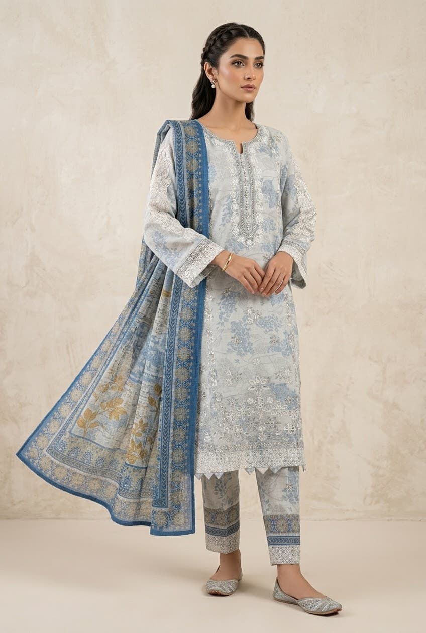 Elegant Embrioded 3 pc ready to wear