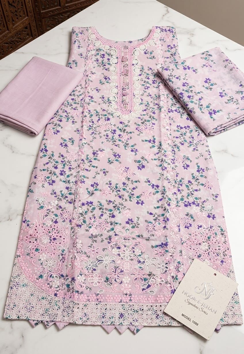 Embrioded dress 3 pc ready to wear