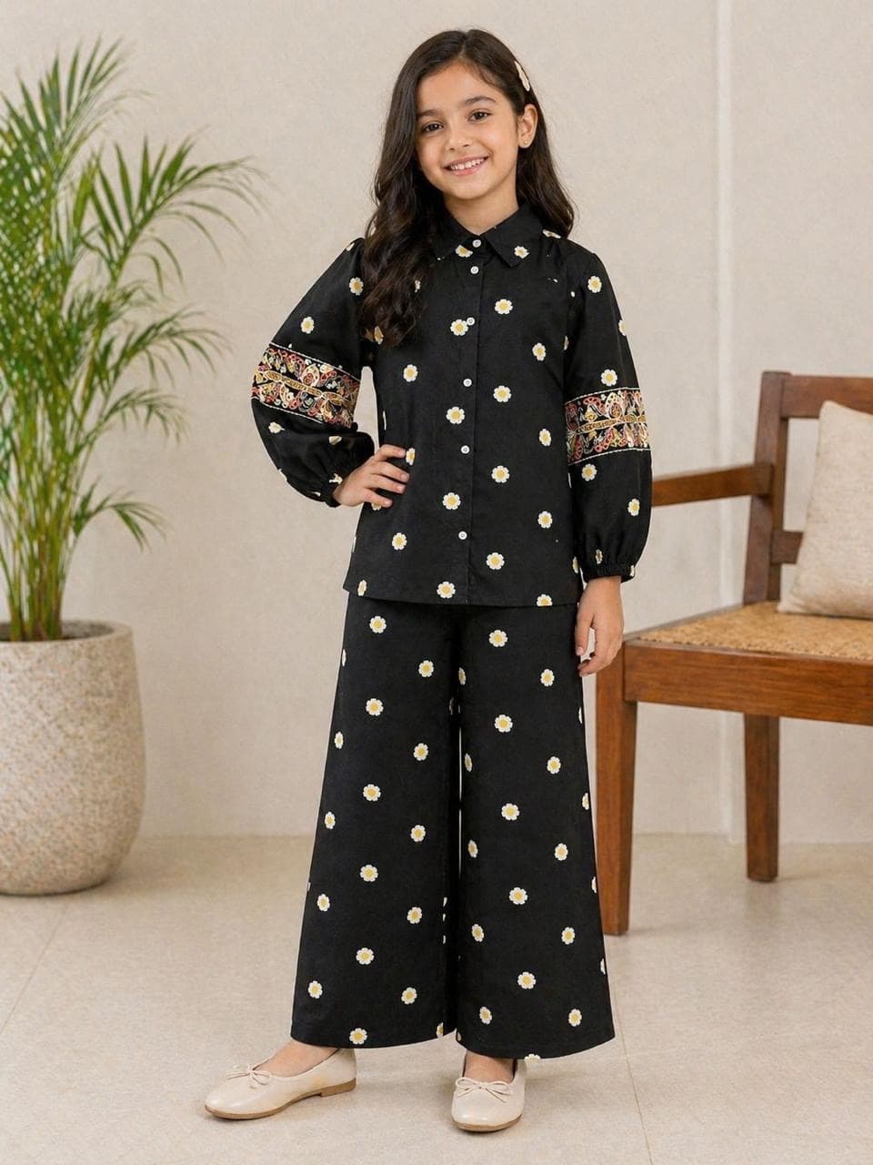 Kids embrioded dress 2 pc